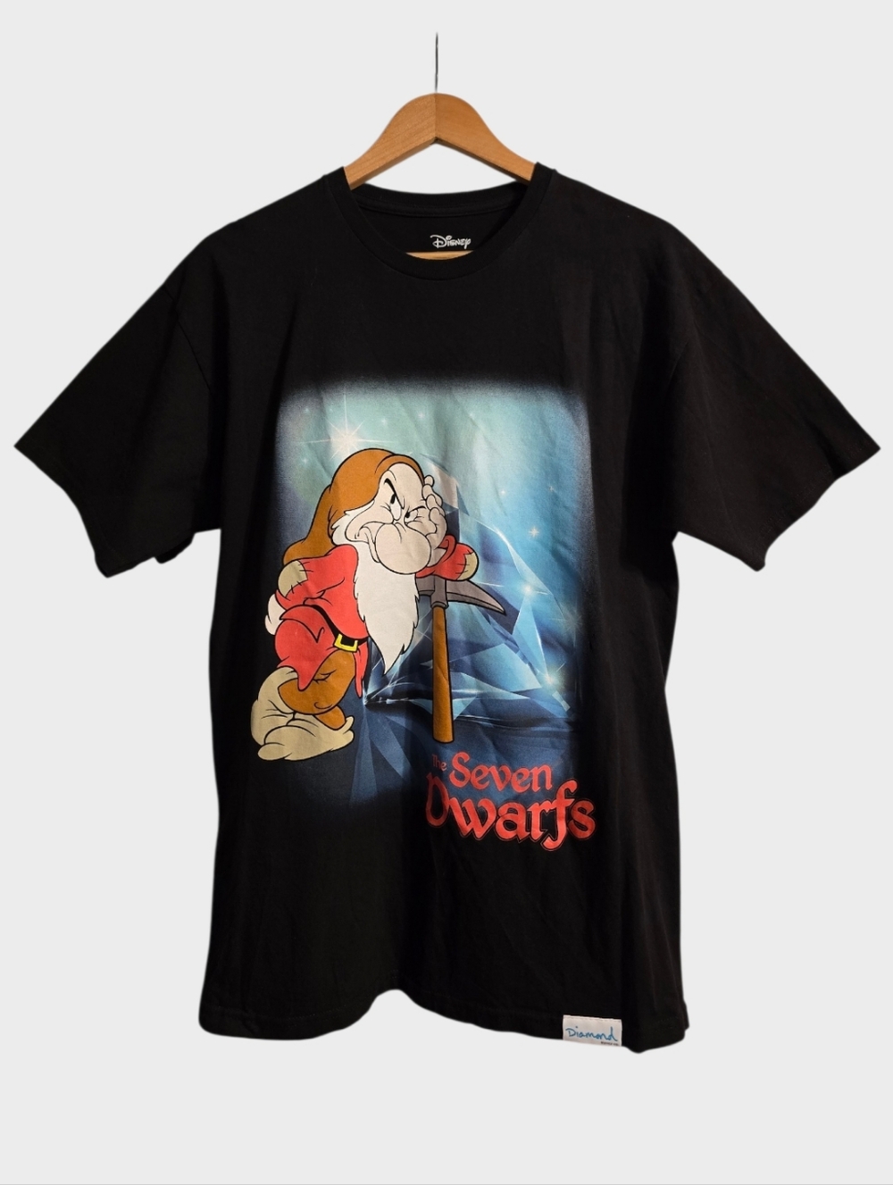 Diamond x Disney The Seven Dwarfs T-Shirt Large Black Grumpy Streetwear Skater